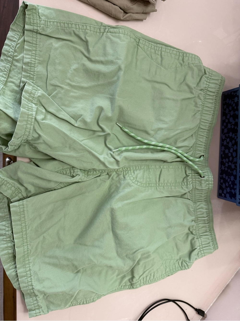 Amazon Essentials Light Olive Drawstring Athletic Shorts